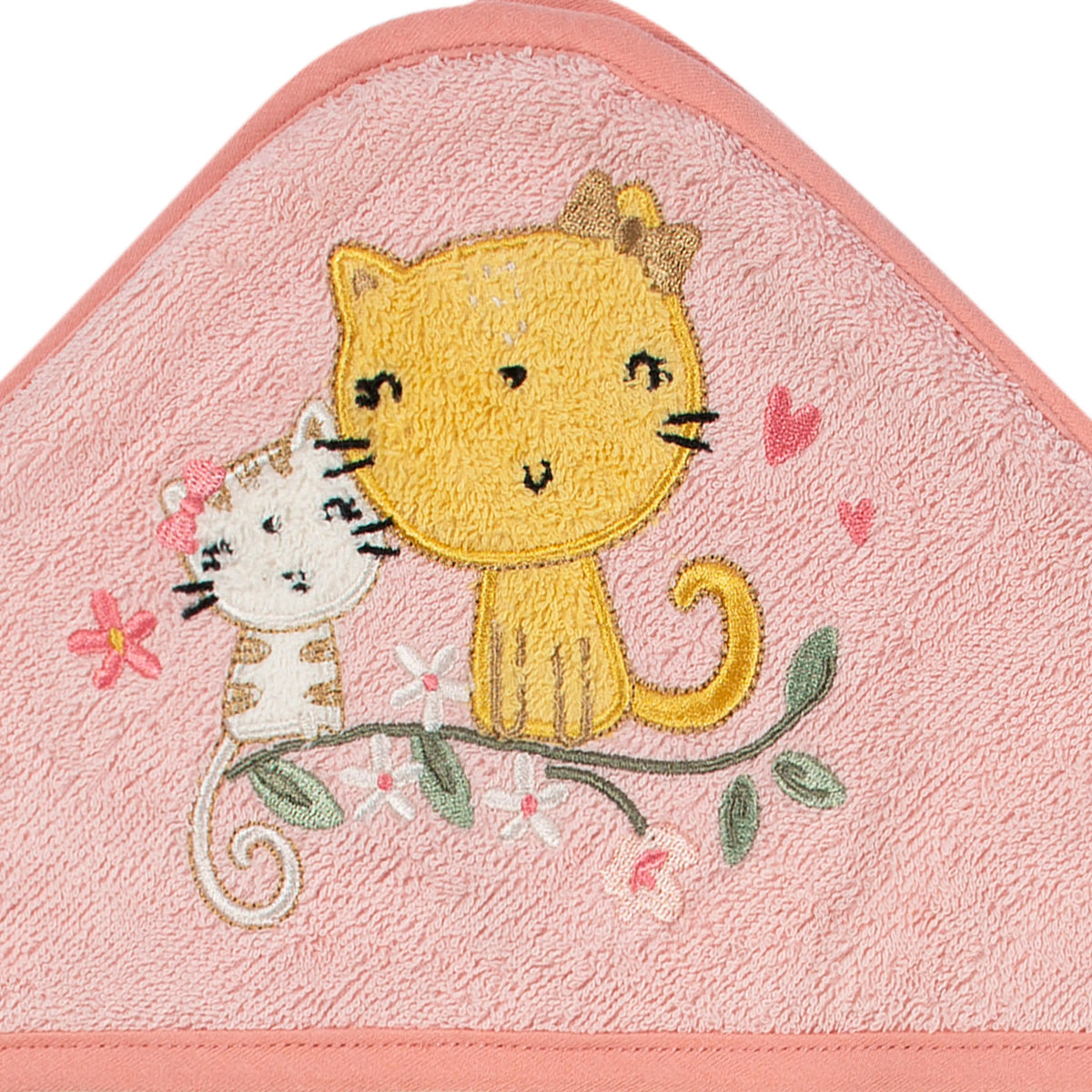 2-Pack Baby Girls Kitty Floral Hooded Towel, view 5