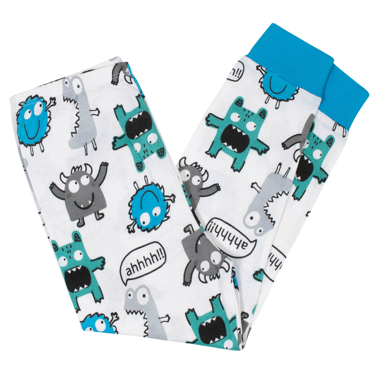 4-Piece Boys Monster Cotton Pajamas, view 2