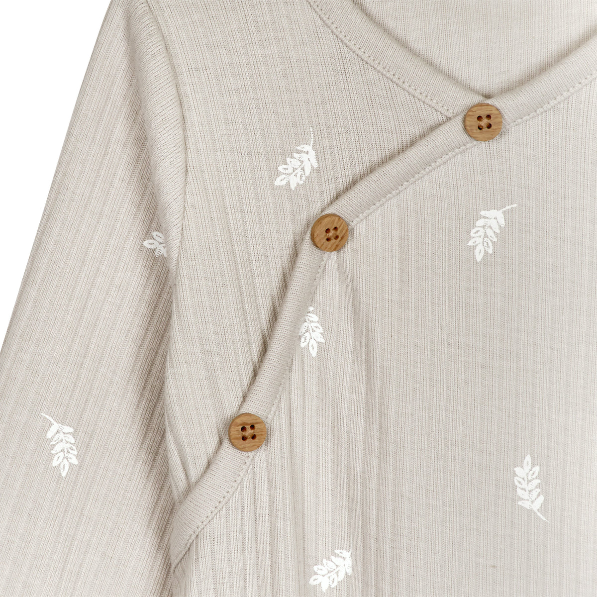 Baby Neutral Natural Leaves Gown, view 2