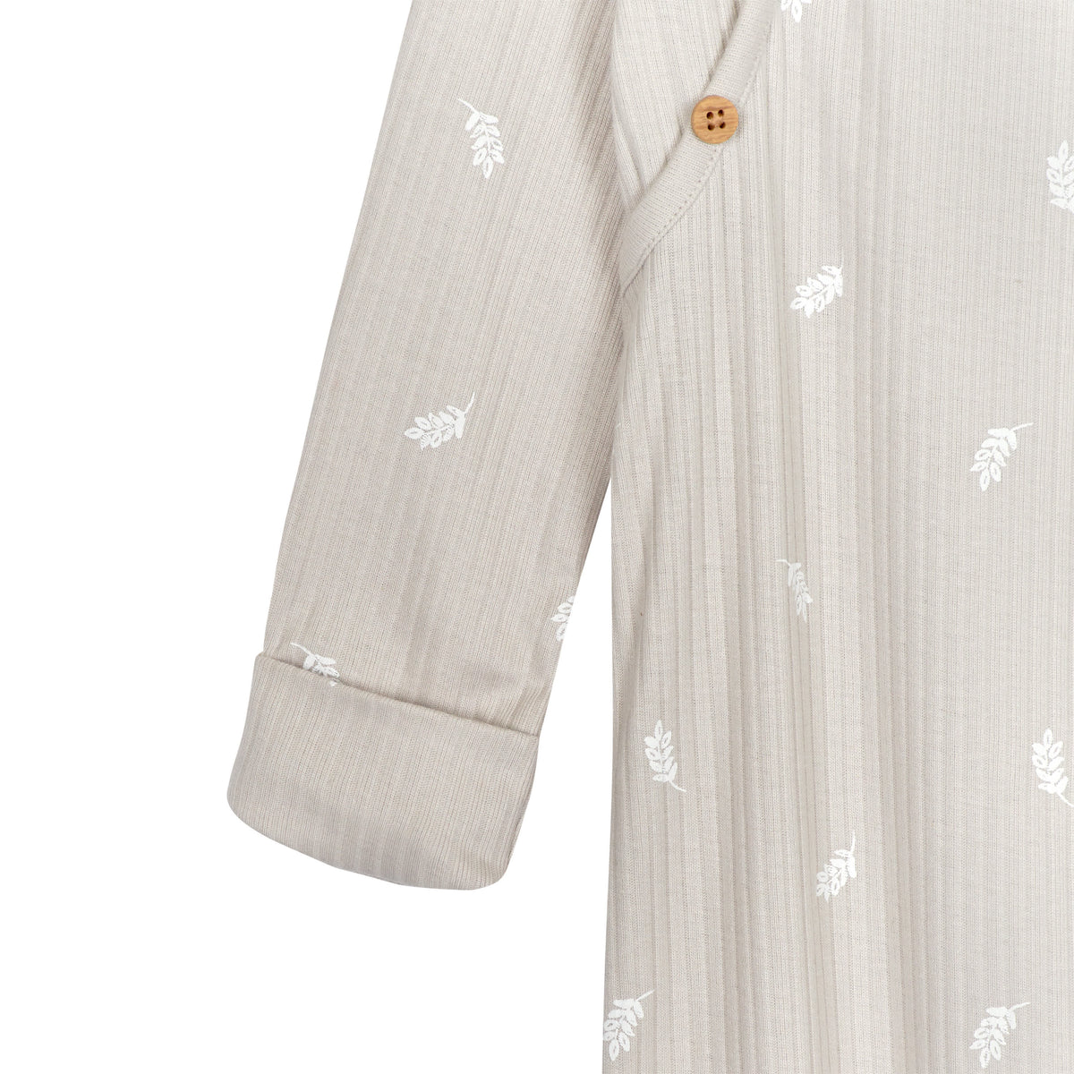 Baby Neutral Natural Leaves Gown, view 3