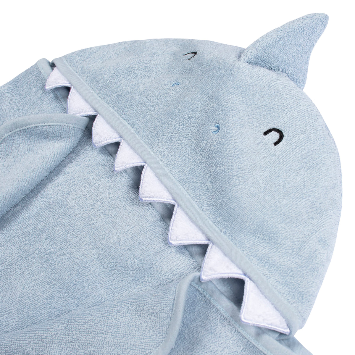 4-Piece Baby Boys Blue Shark Towel & Washcloths, view 6