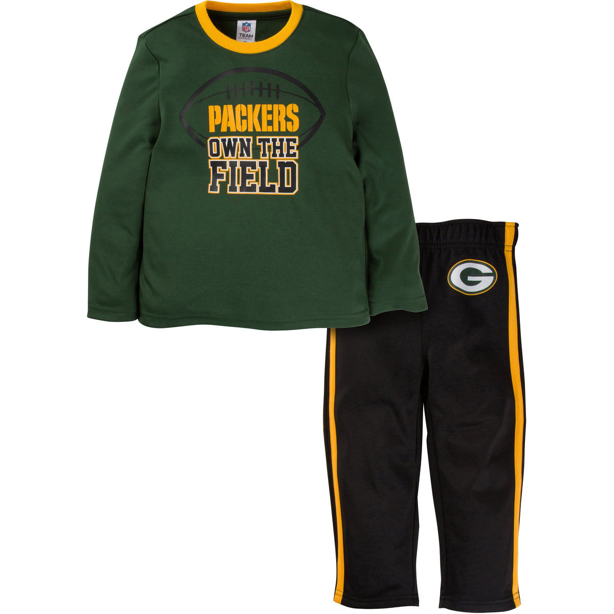 2-Piece Toddler Boys Packers Long Sleeve Tee Shirt and Pant Set