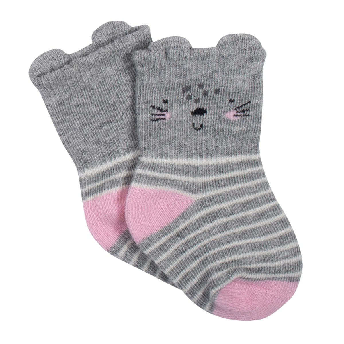 6-Pack Baby Girls Princess Jersey Crew Wiggle-Proof Socks, view 2