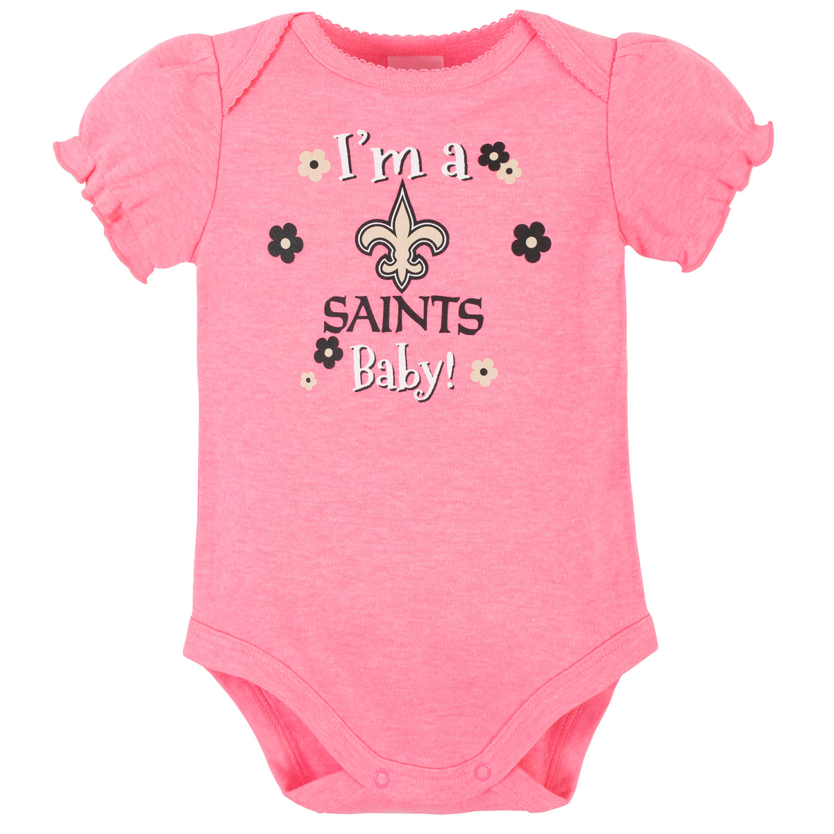 3-Pack New Orleans Saints Short Sleeve Bodysuits, view 2