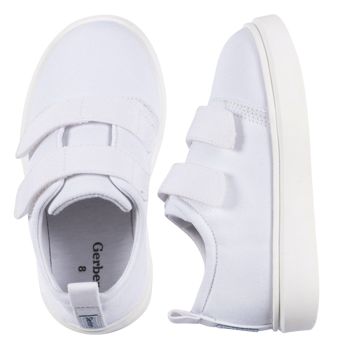 Baby Neutral White Hook & Loop Sneaker, view 3