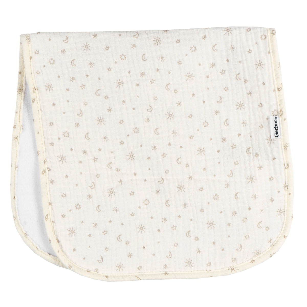 5-Pack Baby Neutral Multi Stars Muslin Burpcloth, view 2