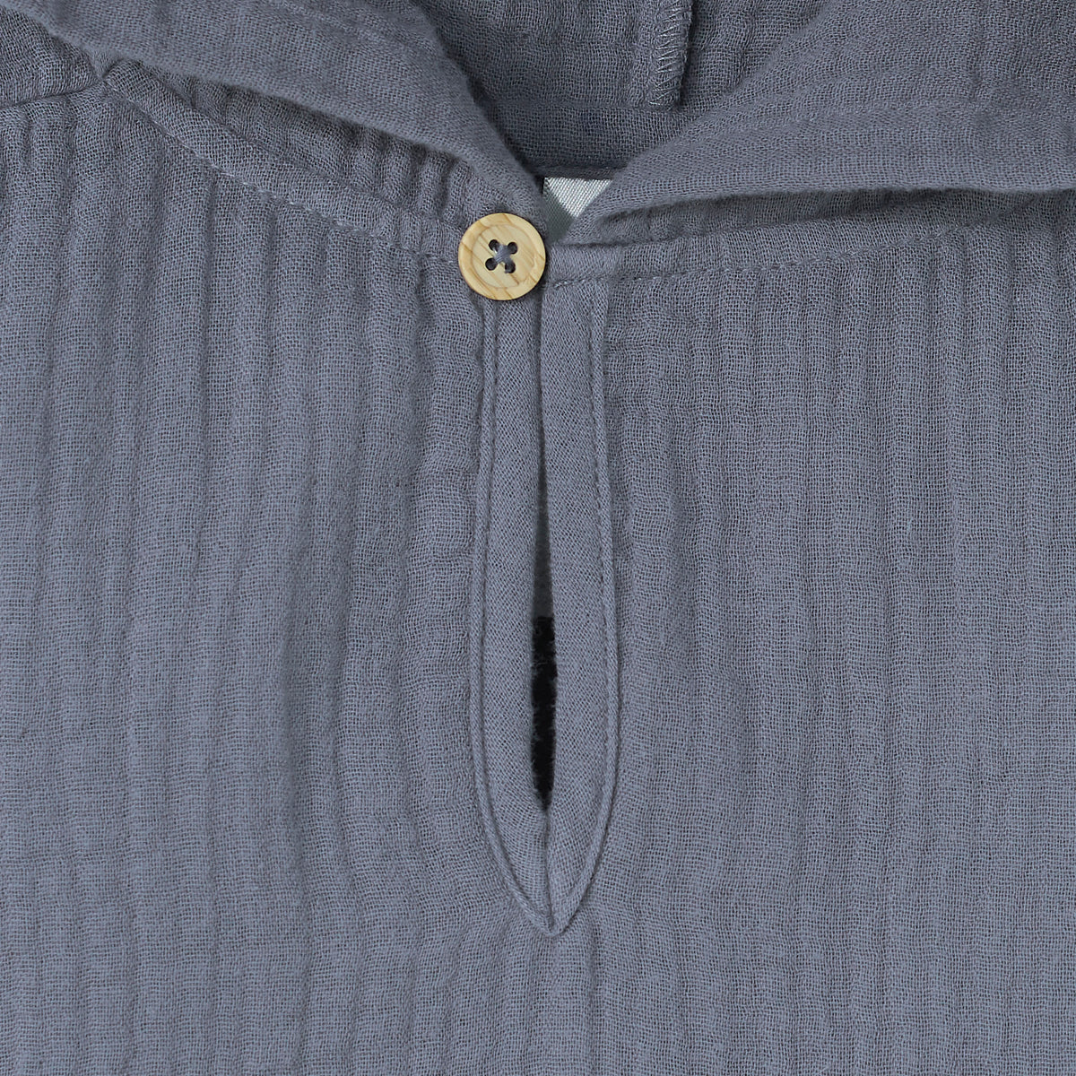 Infant & Toddler Slate Blue Gauze Hoodie, view 2