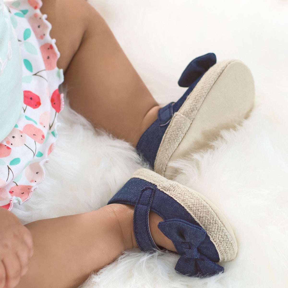 Baby Girls Chambray Shoes, view 2
