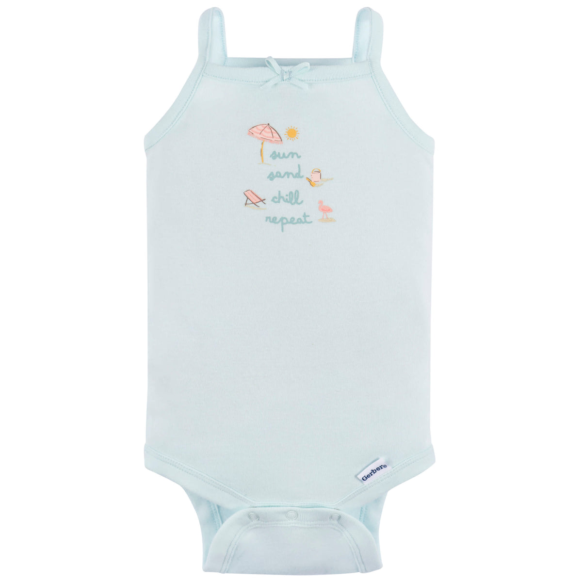 4-Pack Baby Girls Pink Flamingo Sleeveless Onesies Bodysuits, view 8