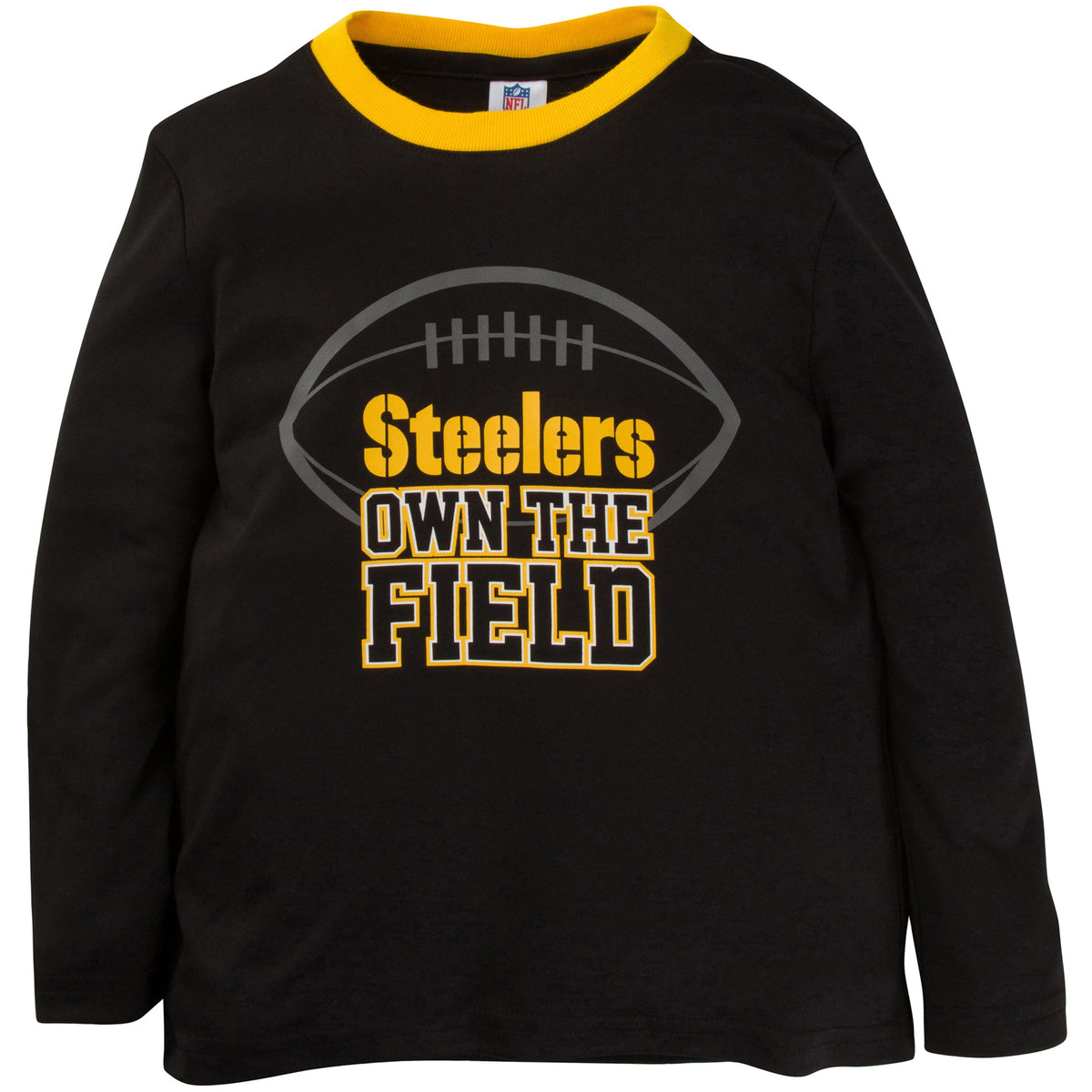 2-Piece Toddler Boys Steelers Long Sleeve Tee Shirt and Pant Set, view 2