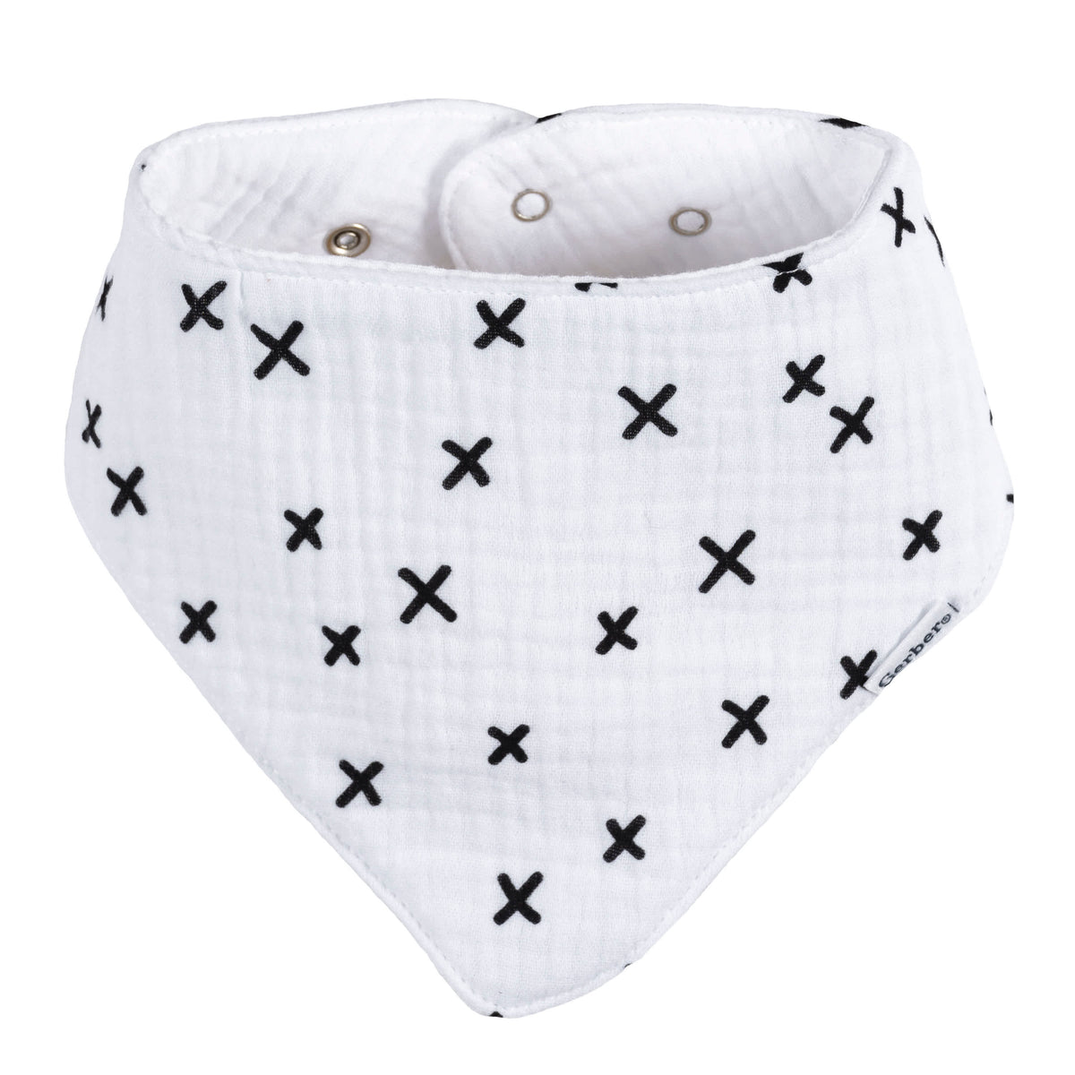 10-Pack Baby Neutral Multi White Muslin Bandana Bib, view 3