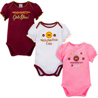 3-Pack Baby Girls Washington Short Sleeve Bodysuits