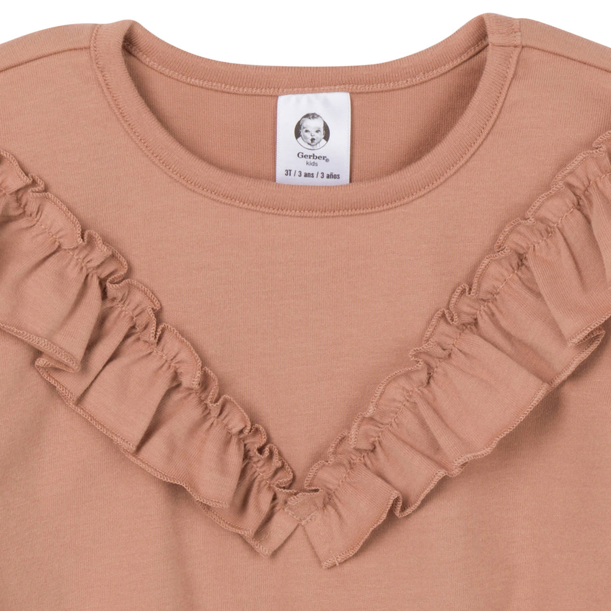 3-Piece Toddler Girls Tan Tops and Pants, view 3