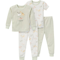 4-Piece Infant & Toddler Neutral Safari Pajamas Set