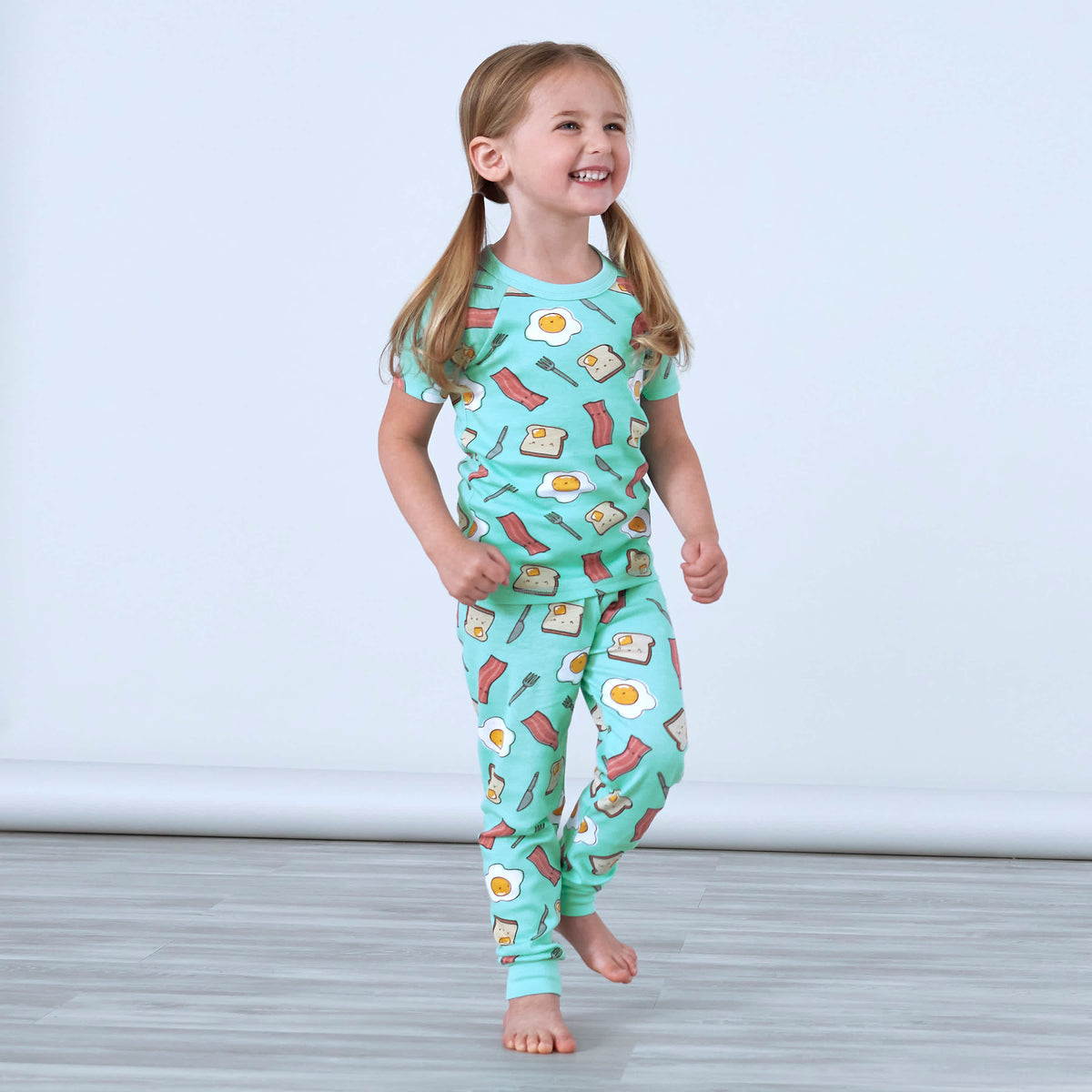 4-Piece Infant & Toddler Neutral Breakfast Snug Fit Cotton Pajamas, view 3
