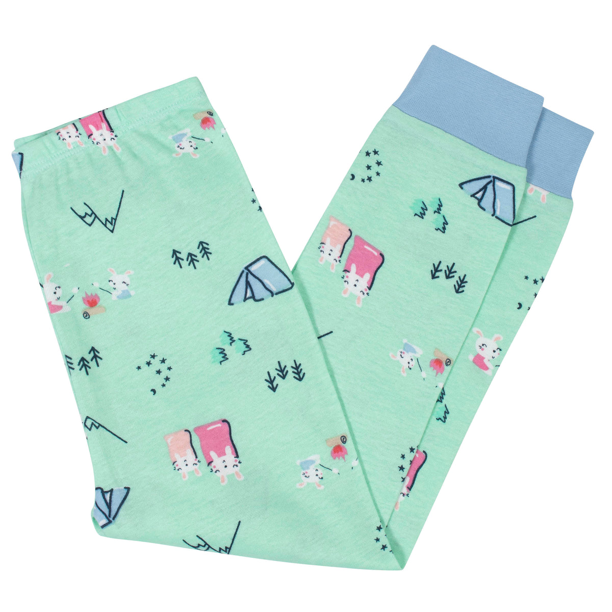4-Piece Infant & Toddler Girls Camping Cotton Pajamas, view 2