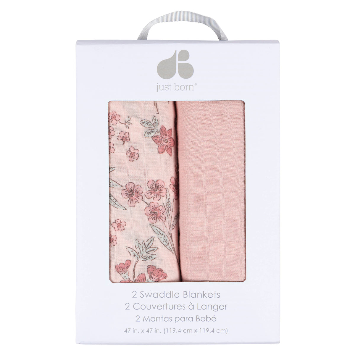 2-Pack Baby Girls Pink Swaddle Blanket, view 5