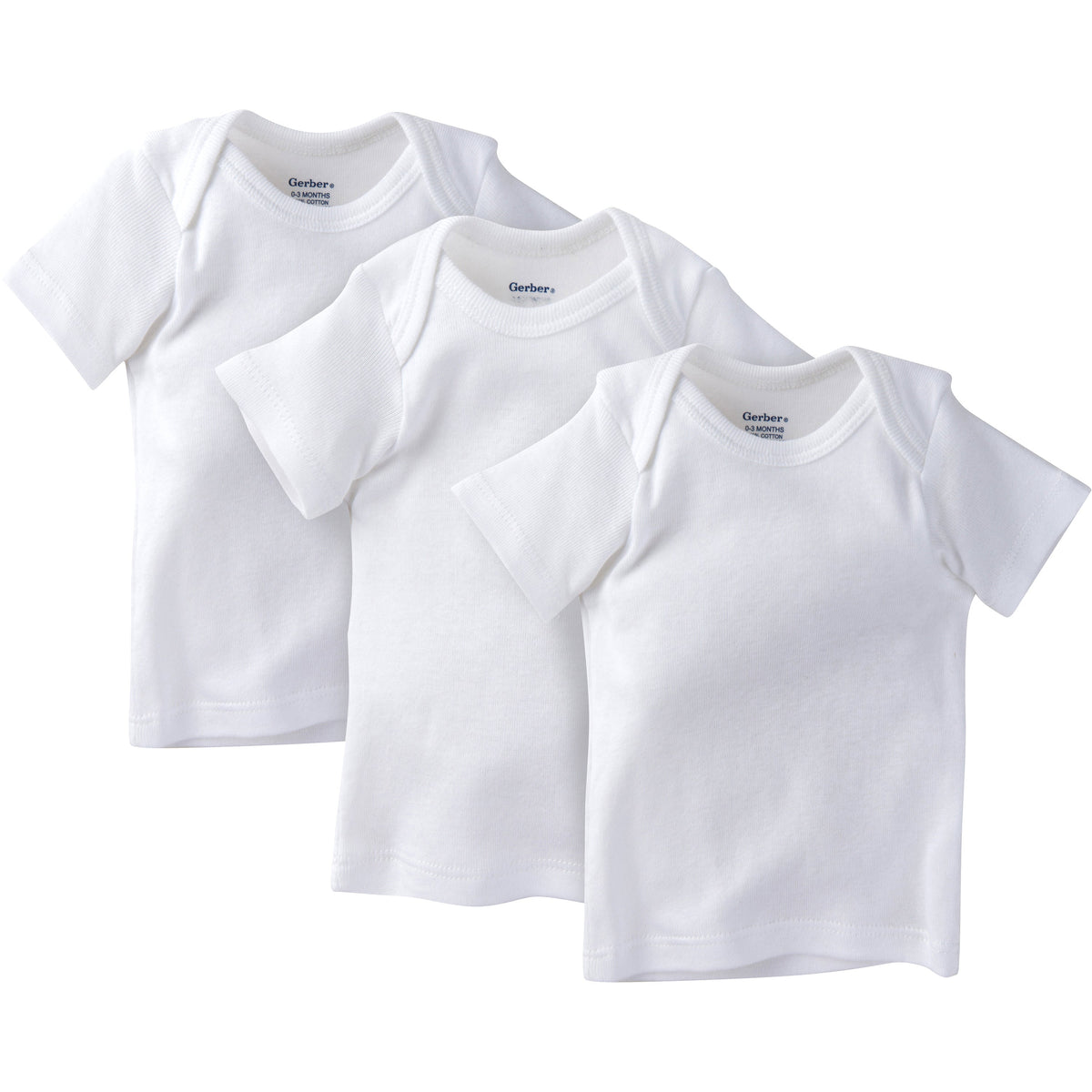 Gerber 3-pack White Pull On Shirt