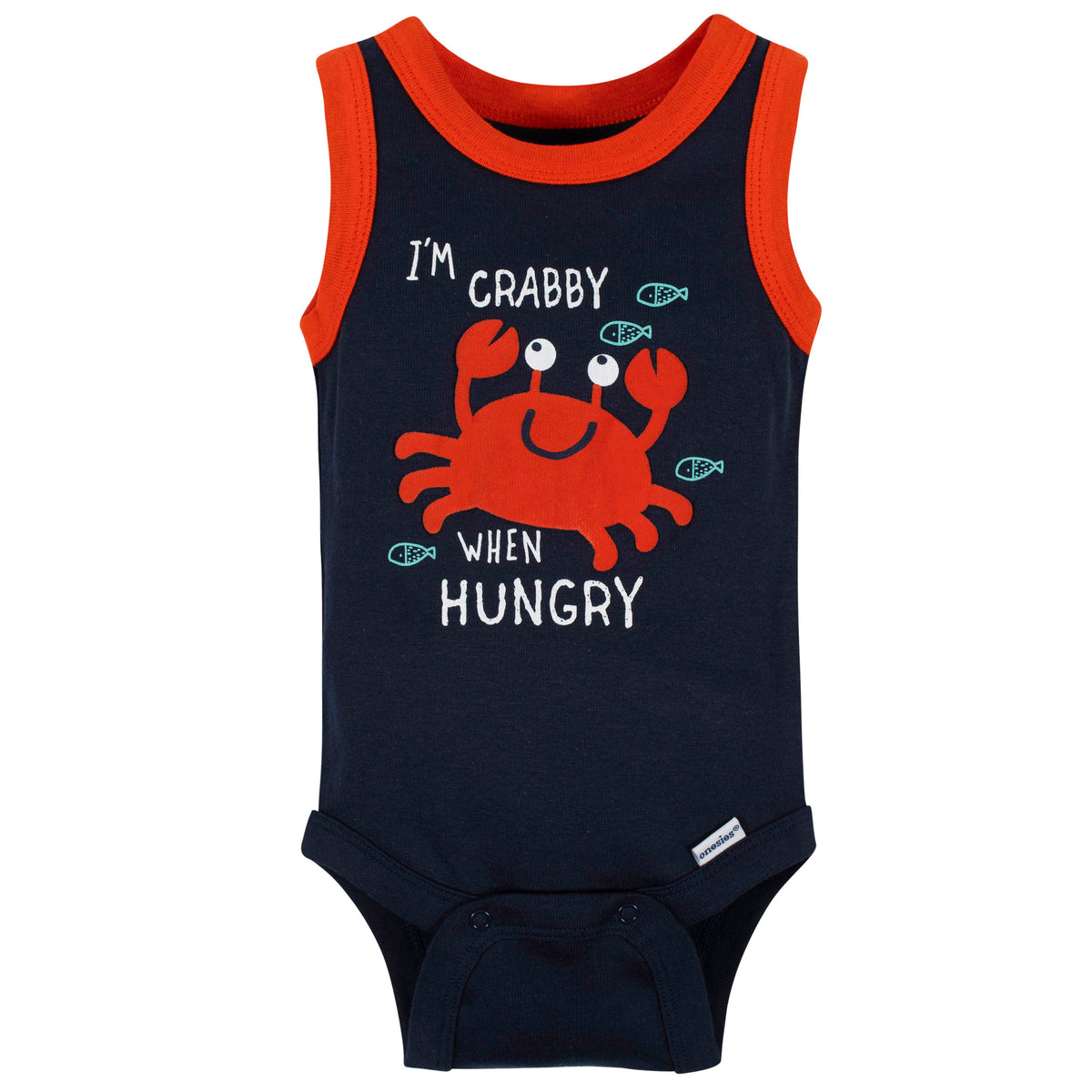 4-Pack Baby Boys Crabby Onesies Bodysuits, view 2