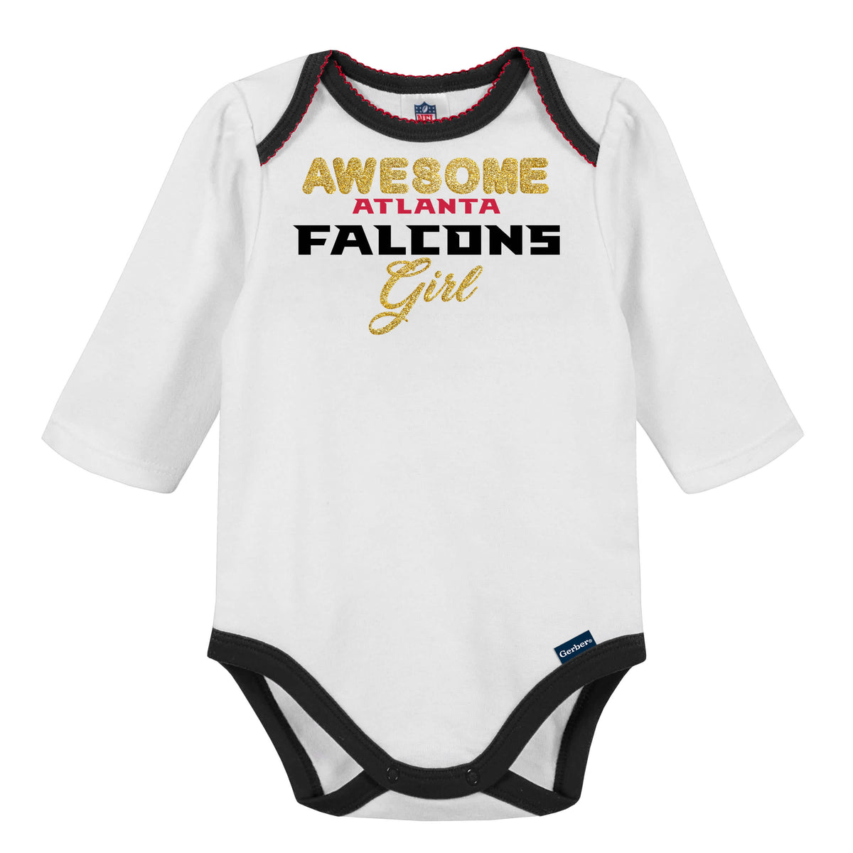 3-Piece Baby Girls Falcons Bodysuit, Footed Pant, & Cap Set, view 4