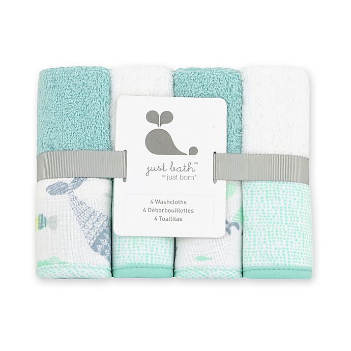 4-Pack Baby Boys Under The Sea Woven Washcloths