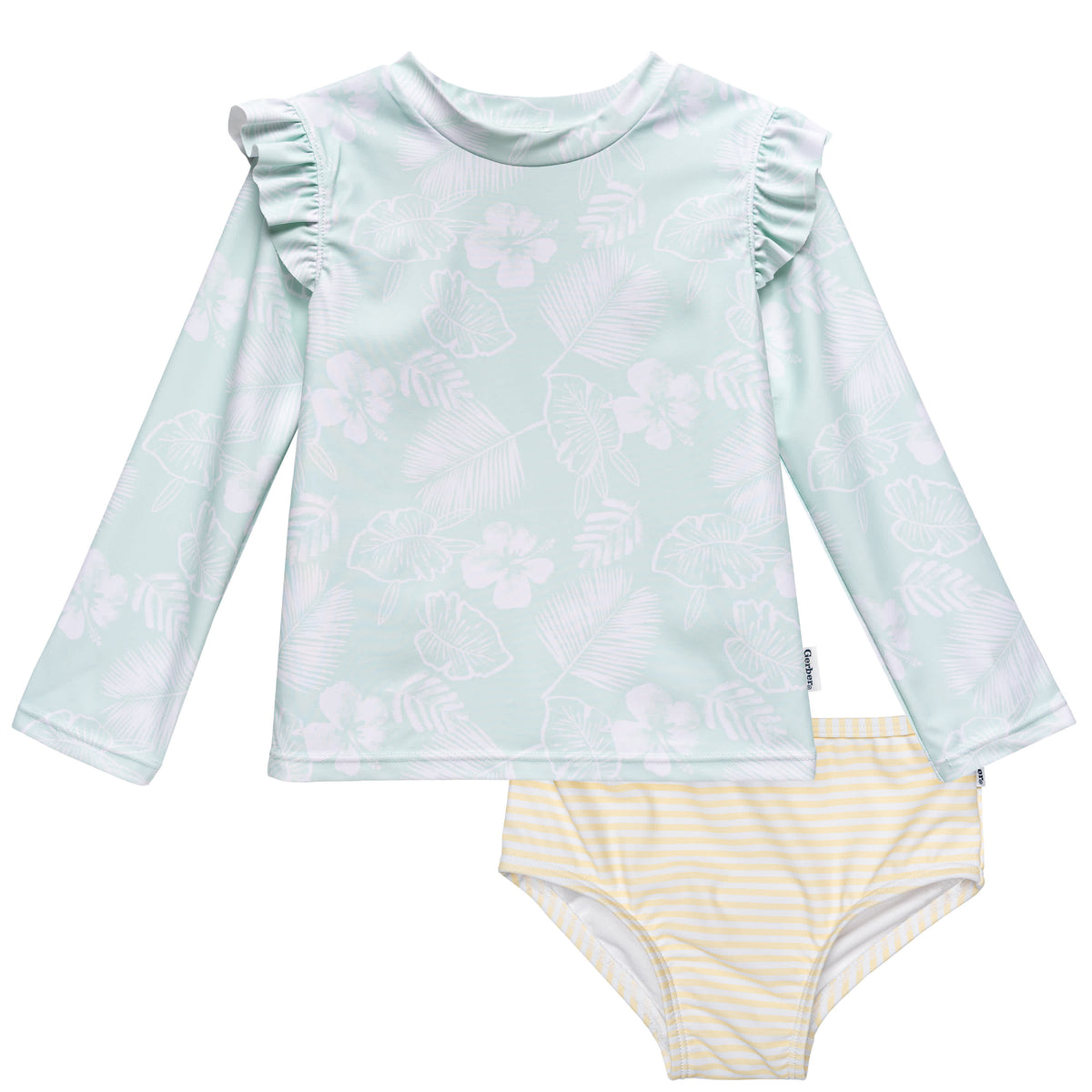 2-Piece Infant & Toddler Girls Tropical Rashguard & Swimsuit Bottom
