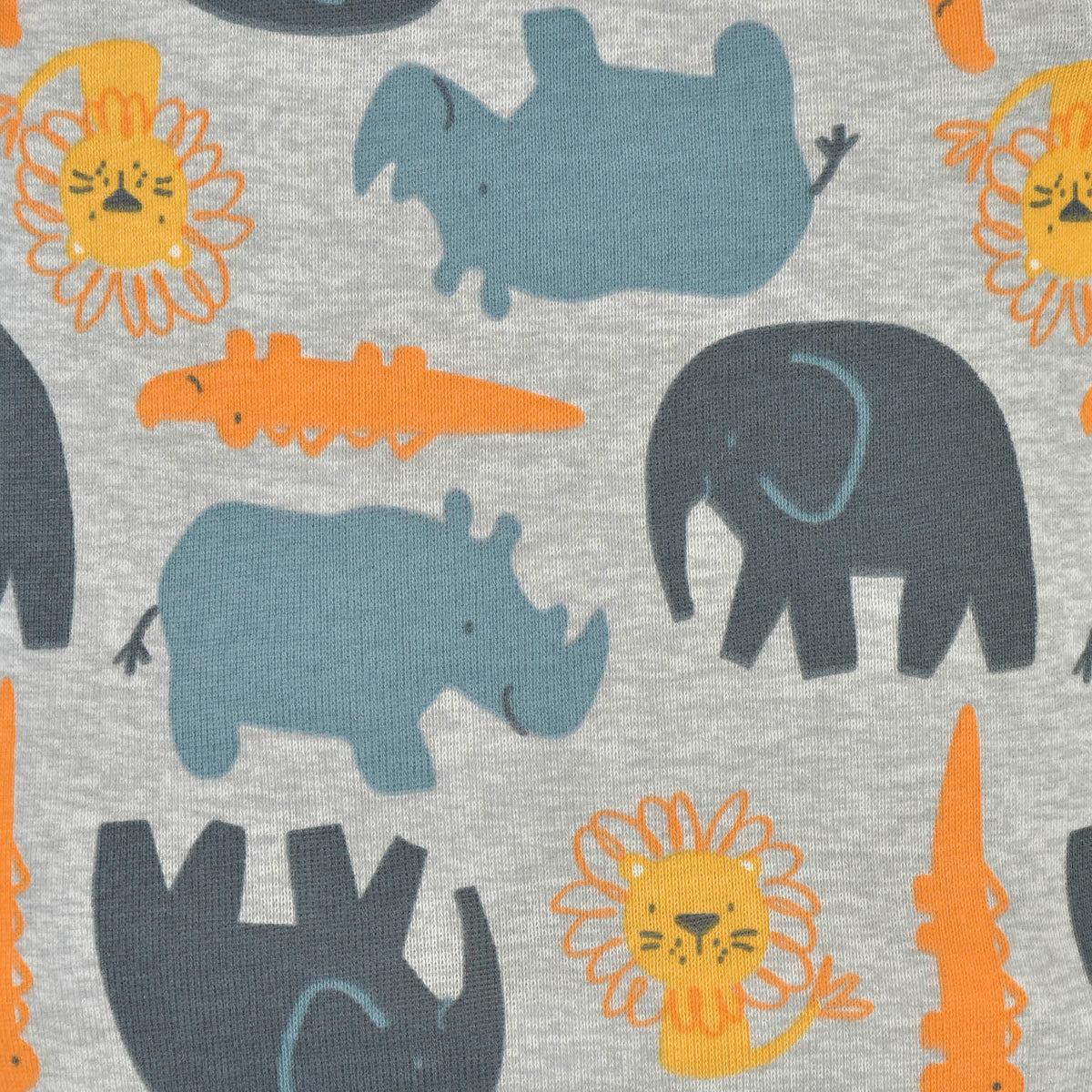 3-Pack Baby Boys Safari Animals Long Sleeve Onesies Bodysuits, view 7