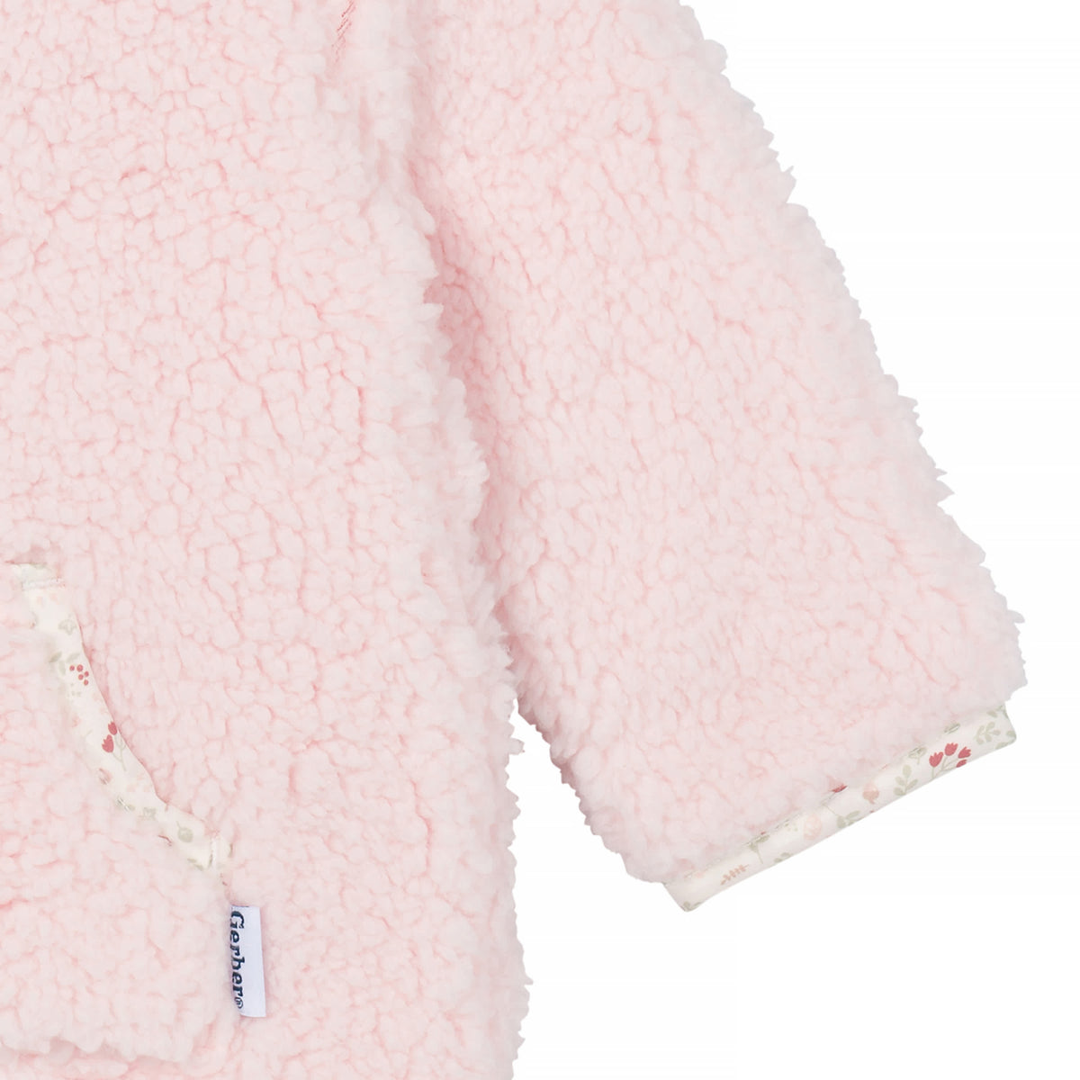 Baby Girls Pink Fleece Romper, view 4