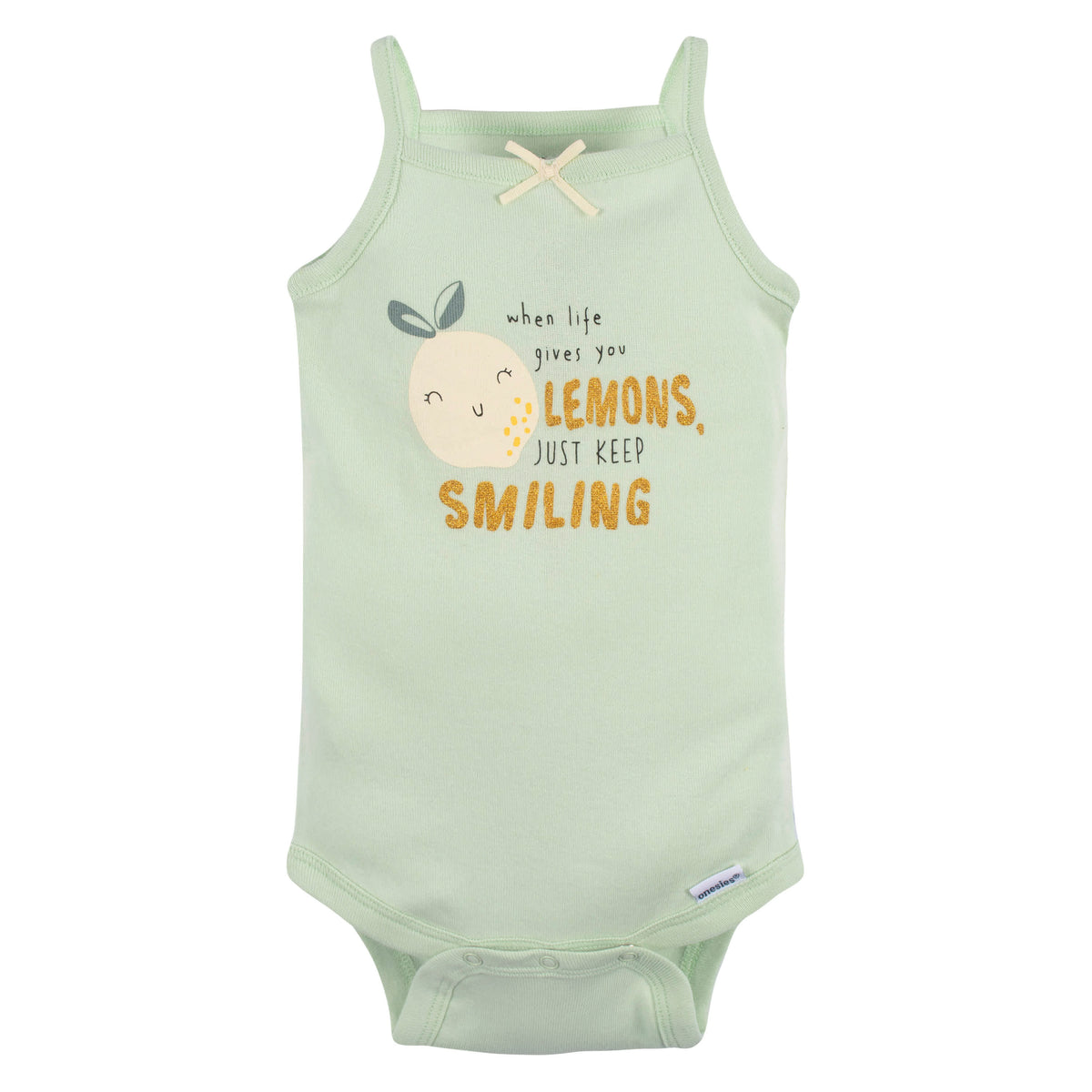 4-Pack Baby Girls Little Lemon Sleeveless Onesies Bodysuits, view 2