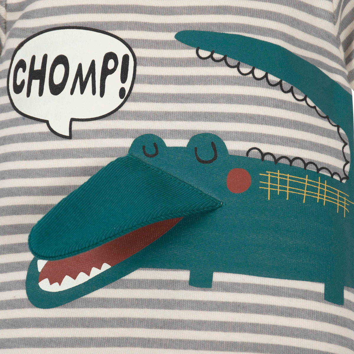 3-Piece Baby Boys Alligator Bodysuit, Pant, and Cap Set, view 3