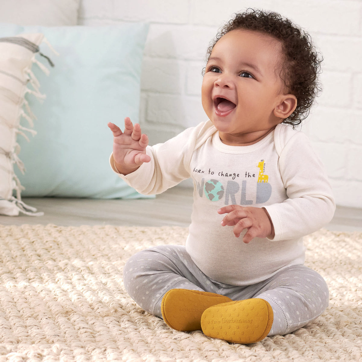 3-Piece Baby Neutral Animals Onesies Bodysuits & Pants Set, view 2