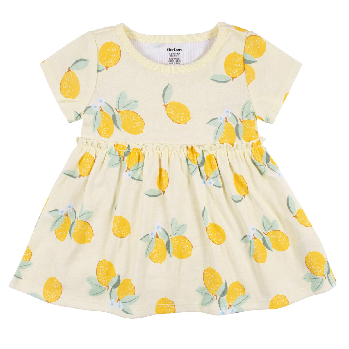 3-Piece Baby & Toddler Girls Little Lemon Dress, Diaper Cover & Headband Set, view 2
