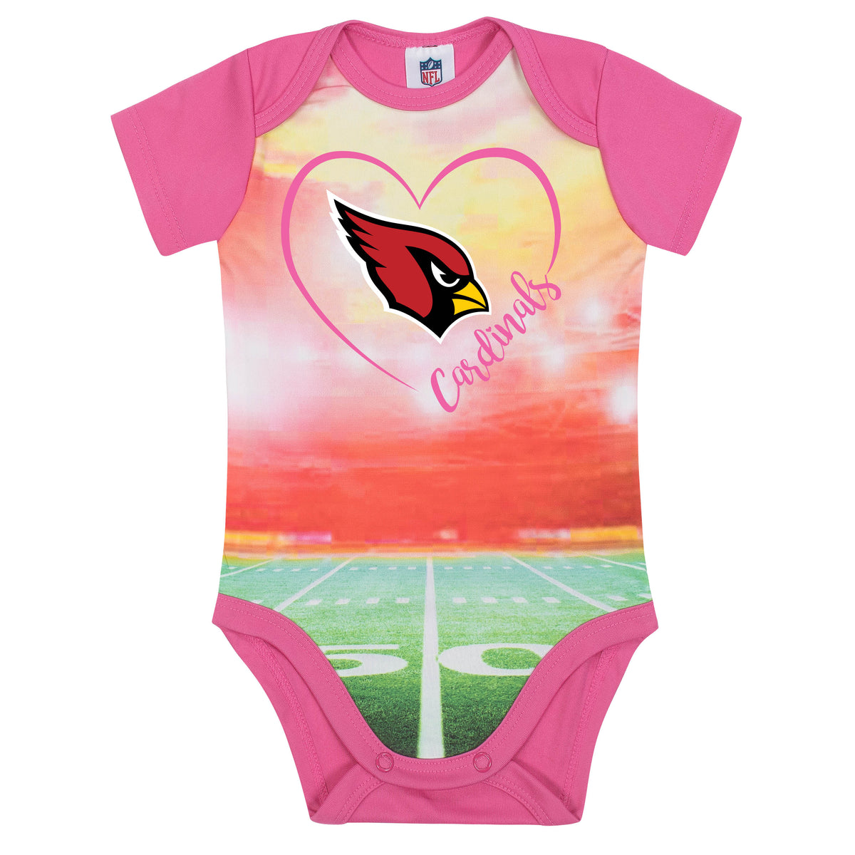 Arizona Cardinals Baby Girls Short Sleeve Bodysuit