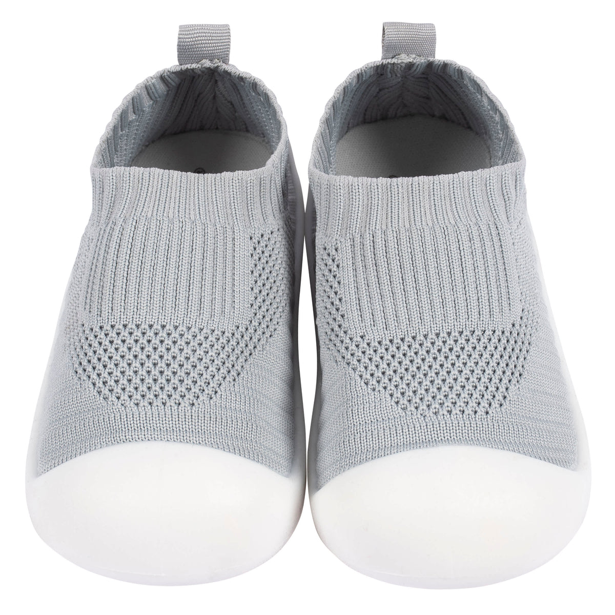 Infant & Toddler Boys Grey Stretchy Knit Slip-On Sneaker, view 3