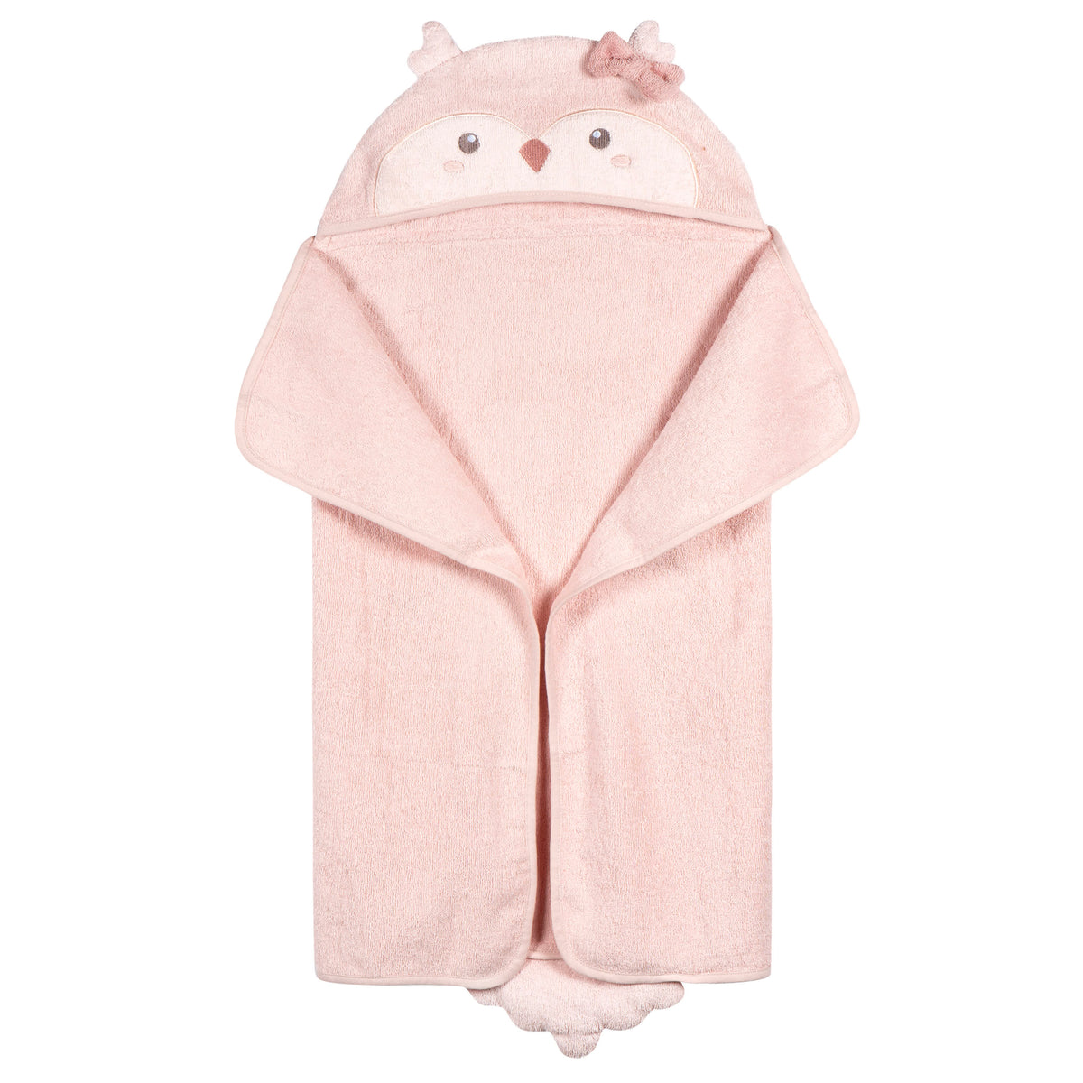 Baby Girls Pink Owl Character Towel, view 2