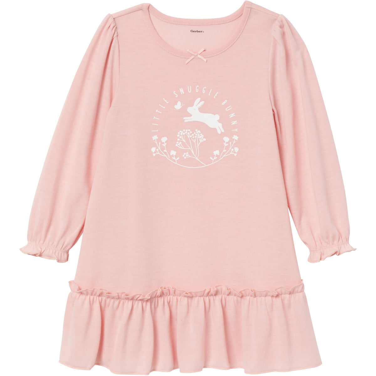 2-Pack Toddler Girls Bunny Long Sleeve Nightgowns, view 2