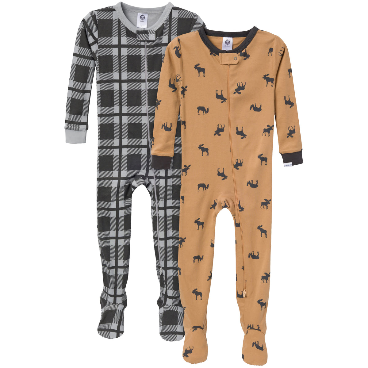 2-Pack Baby & Toddler Boys Moose Snug-Fitting Footed Pajamas