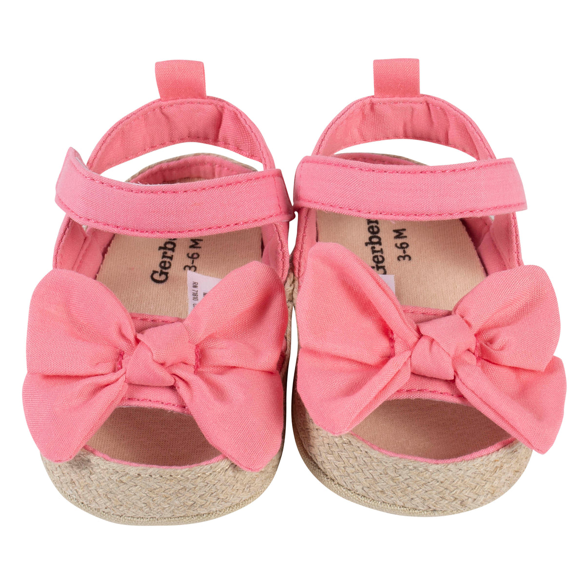 Baby Coral Pink Eyelet Espadrille Sandal, view 3