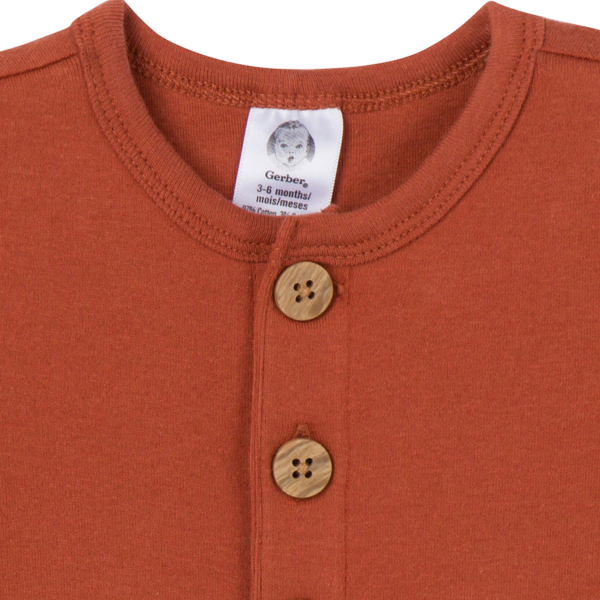 2-Pack Baby Boys Rust/Olive Romper, view 7