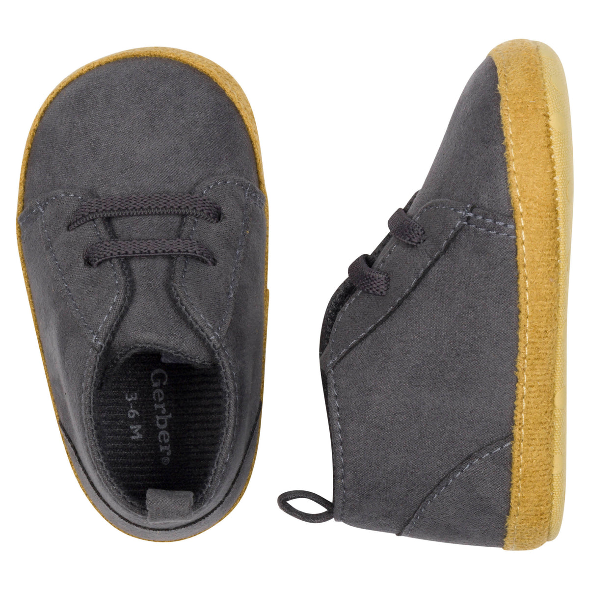 Baby Boys Gray Faux Suede High Top Shoes, view 2
