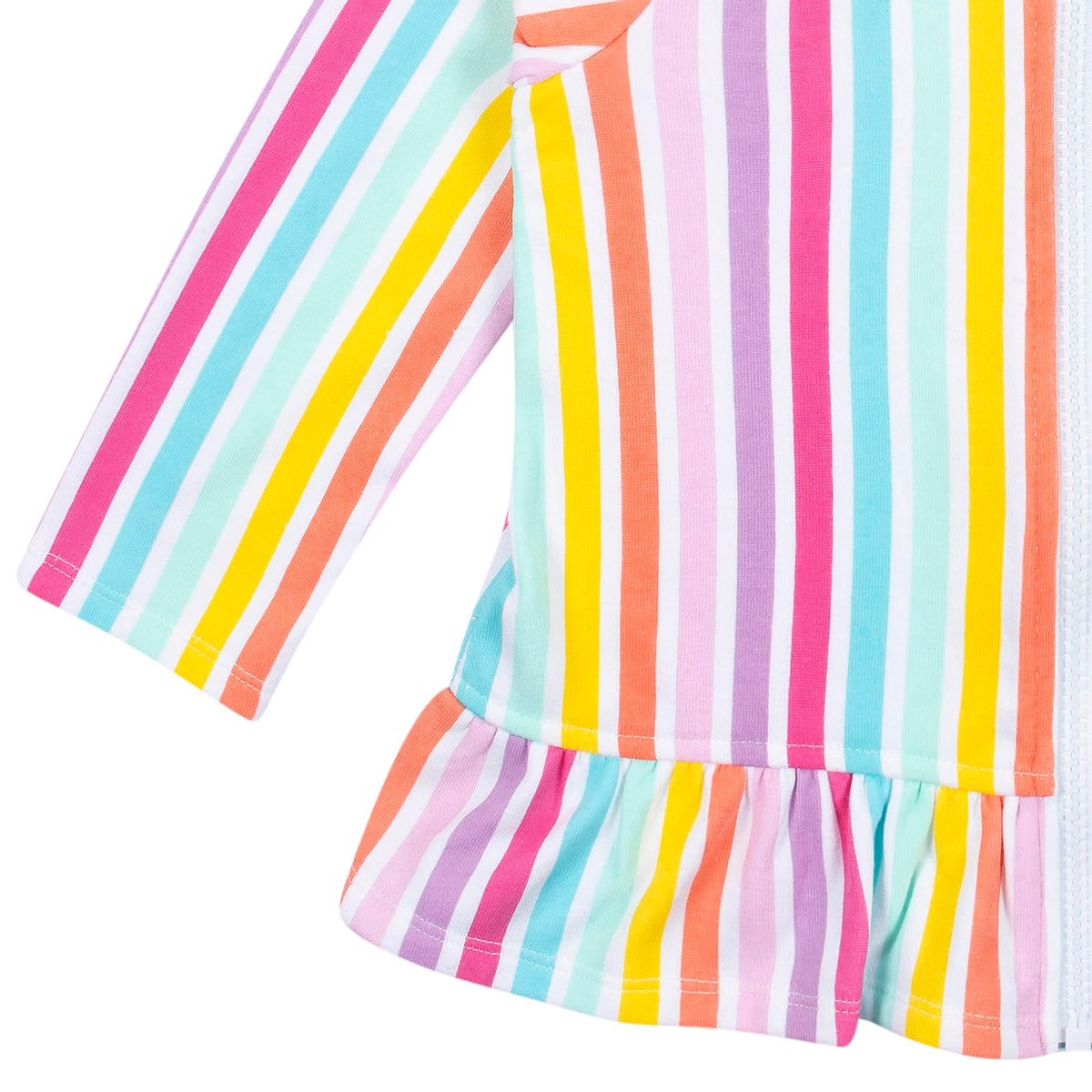 Baby & Toddler Girls Rainbow Hooded Zip Front Terry Coverup, view 8