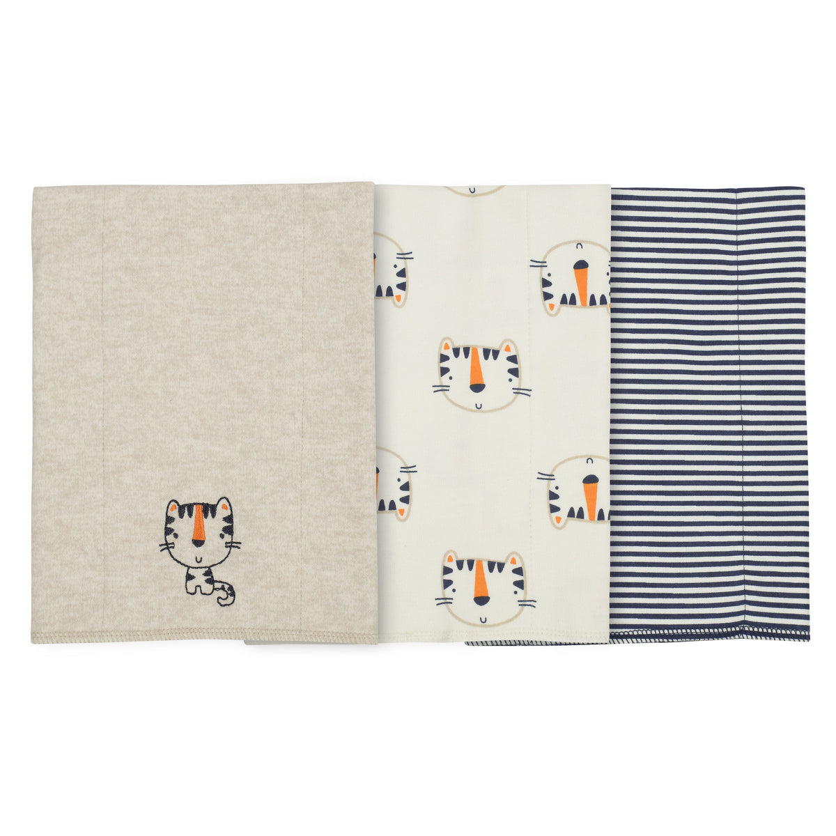3-Pack Baby Boys Tiger Burp Cloths