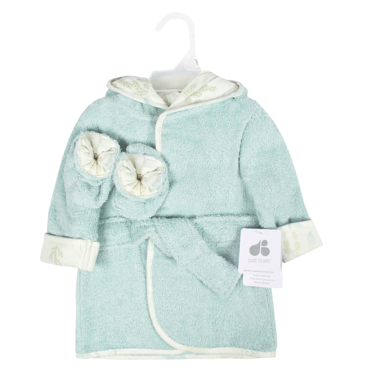2-Piece Baby Boys Desert Cactus Bathrobe & Booties Set, view 4