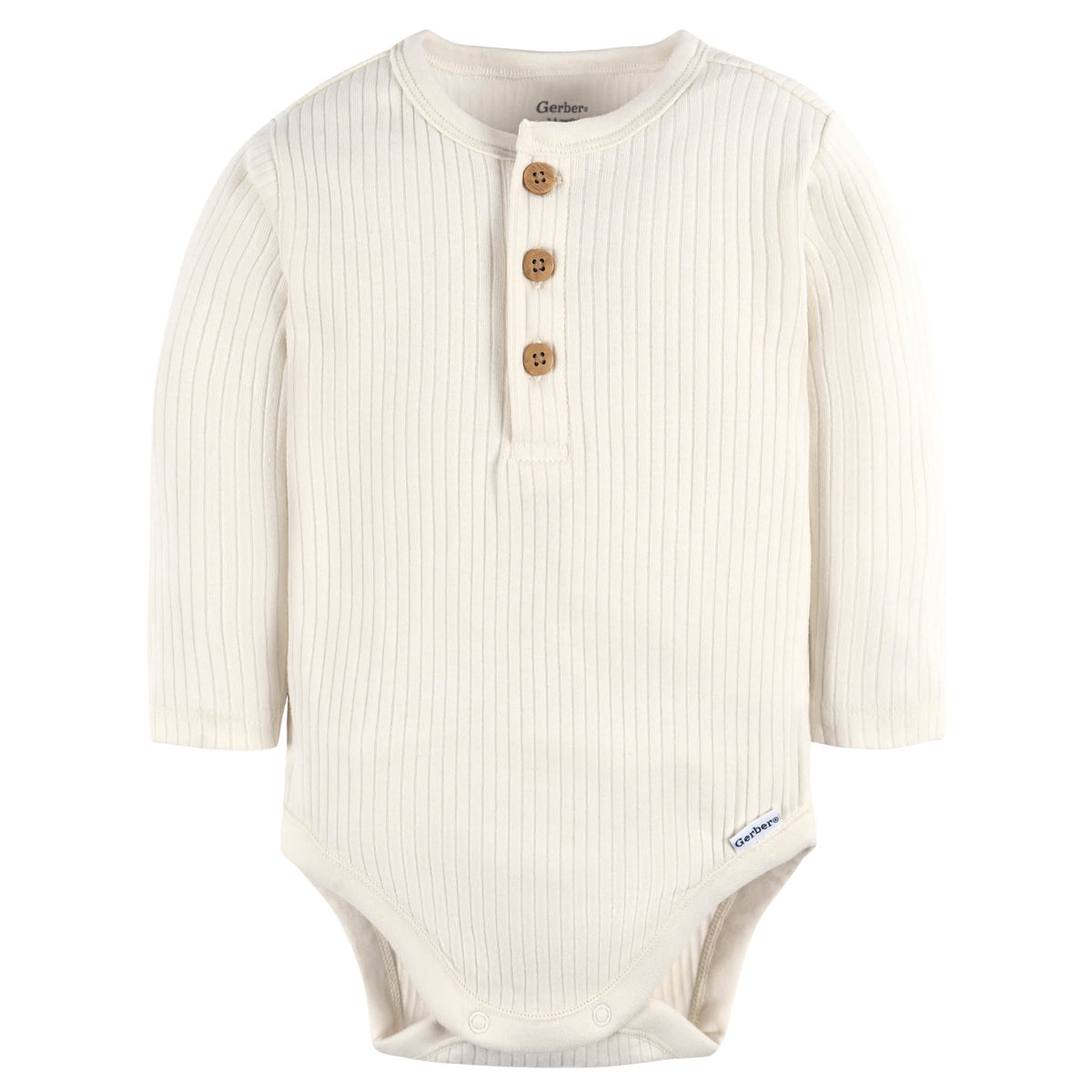 2-Pack Baby Boys Ivory & Grey Heather Bodysuits, view 4