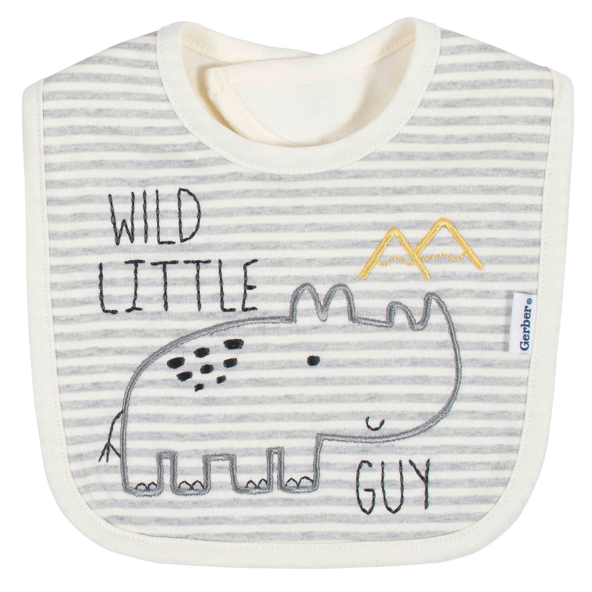 3-Piece Organic Baby Boys Jungle Bibs & Burp Set, view 2