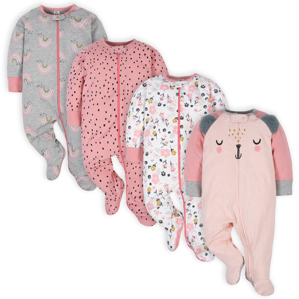 4-Pack Baby Girls Bear Sleep 'N Plays