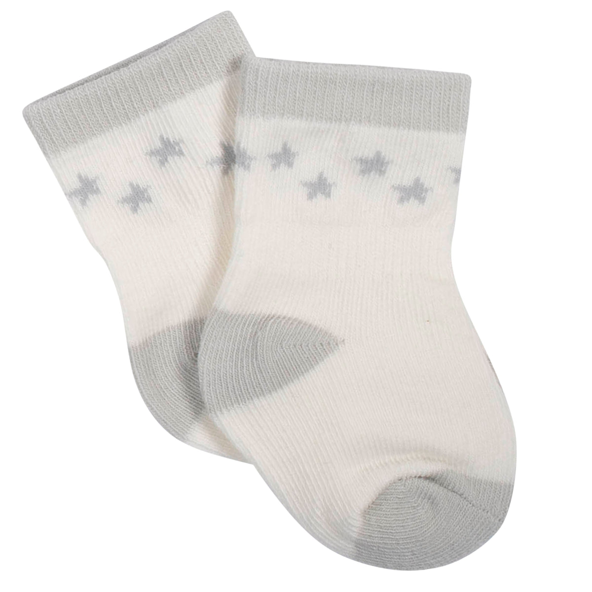 6-Pack Baby Neutral Giraffe Jersey Crew Wiggle-Proof Socks, view 2