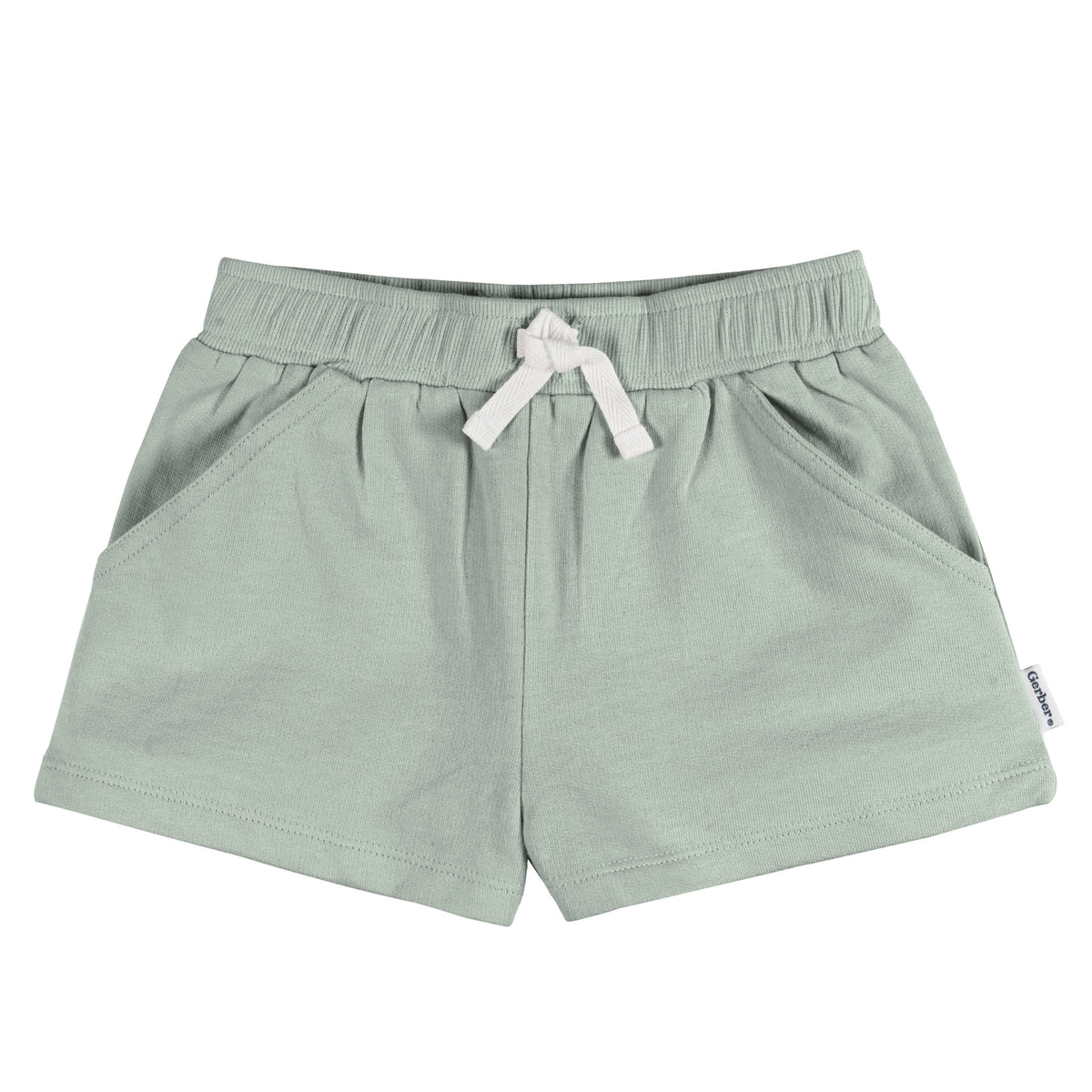 3-Pack Baby & Toddler Girls Green/Oatmeal/Dk Grey Heather Knit Short, view 6