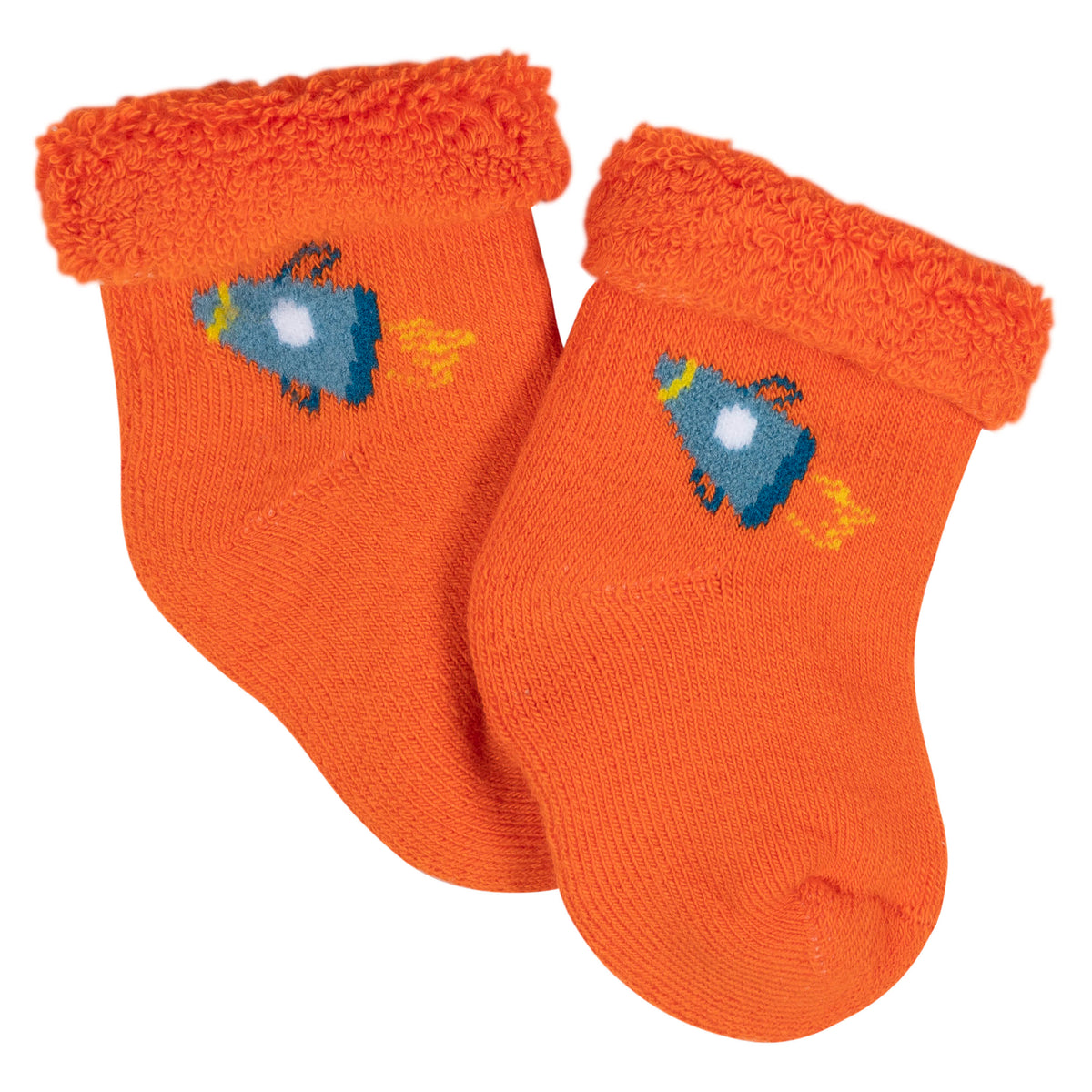 12-Pack Baby Boys Space Explorer Terry Wiggle Proof Socks, view 6