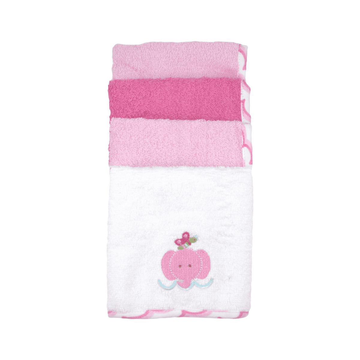 4-Pack Baby Girls Elephant Washcloths